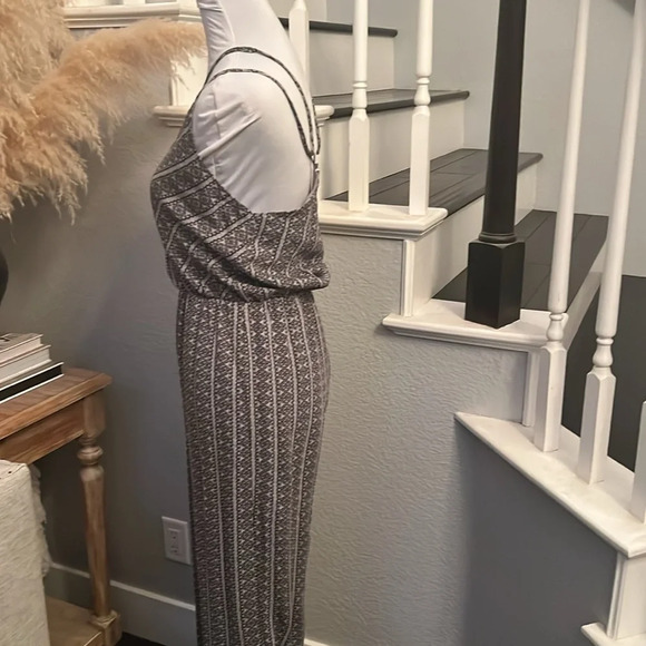Honey Belle Gray Black Halter Style Wide Leg Jumpsuit Size Medium - Picture 4 of 7